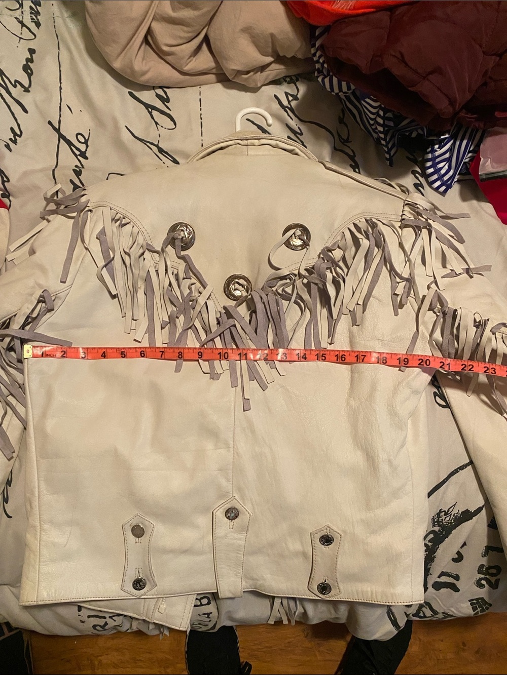 VINTAGE 80’s genuine leather fringe motorcycle jacket - Picture 10 of 12